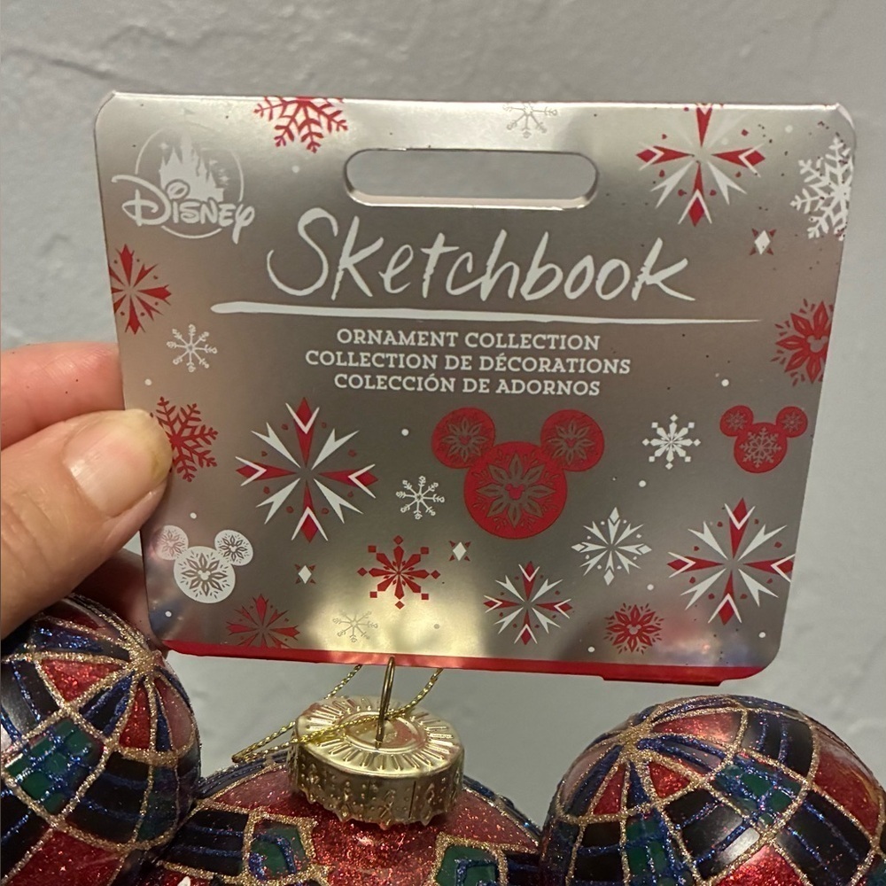 Disney Parks Sketchbook Plaid Mickey Mouse Ornament - Picture 6 of 7